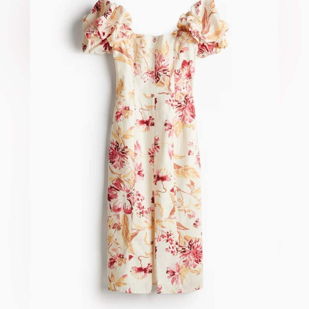 H&M linen Blended Off The Shoulder Dress